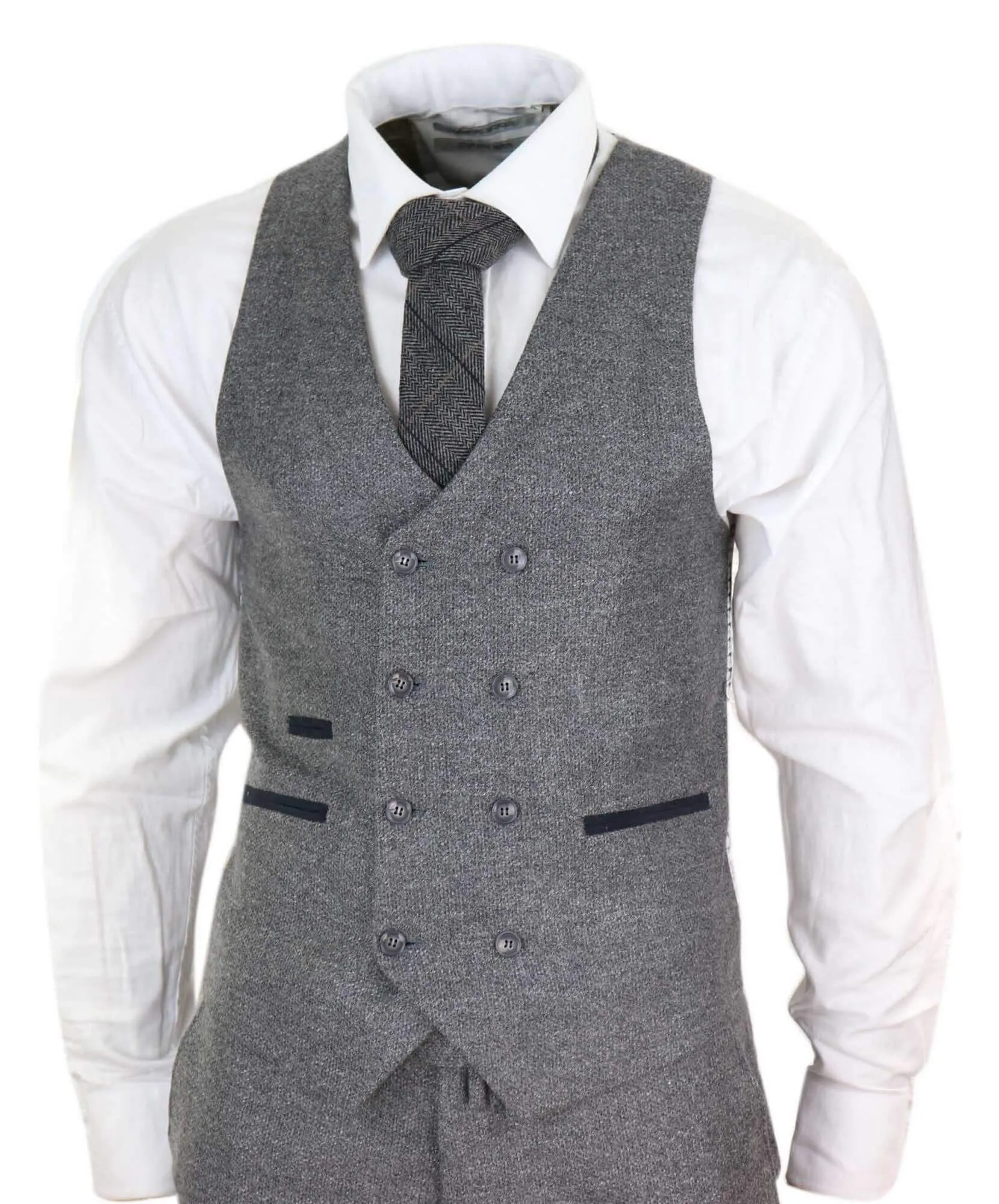 3 Piece Suit Double Breasted Tweed