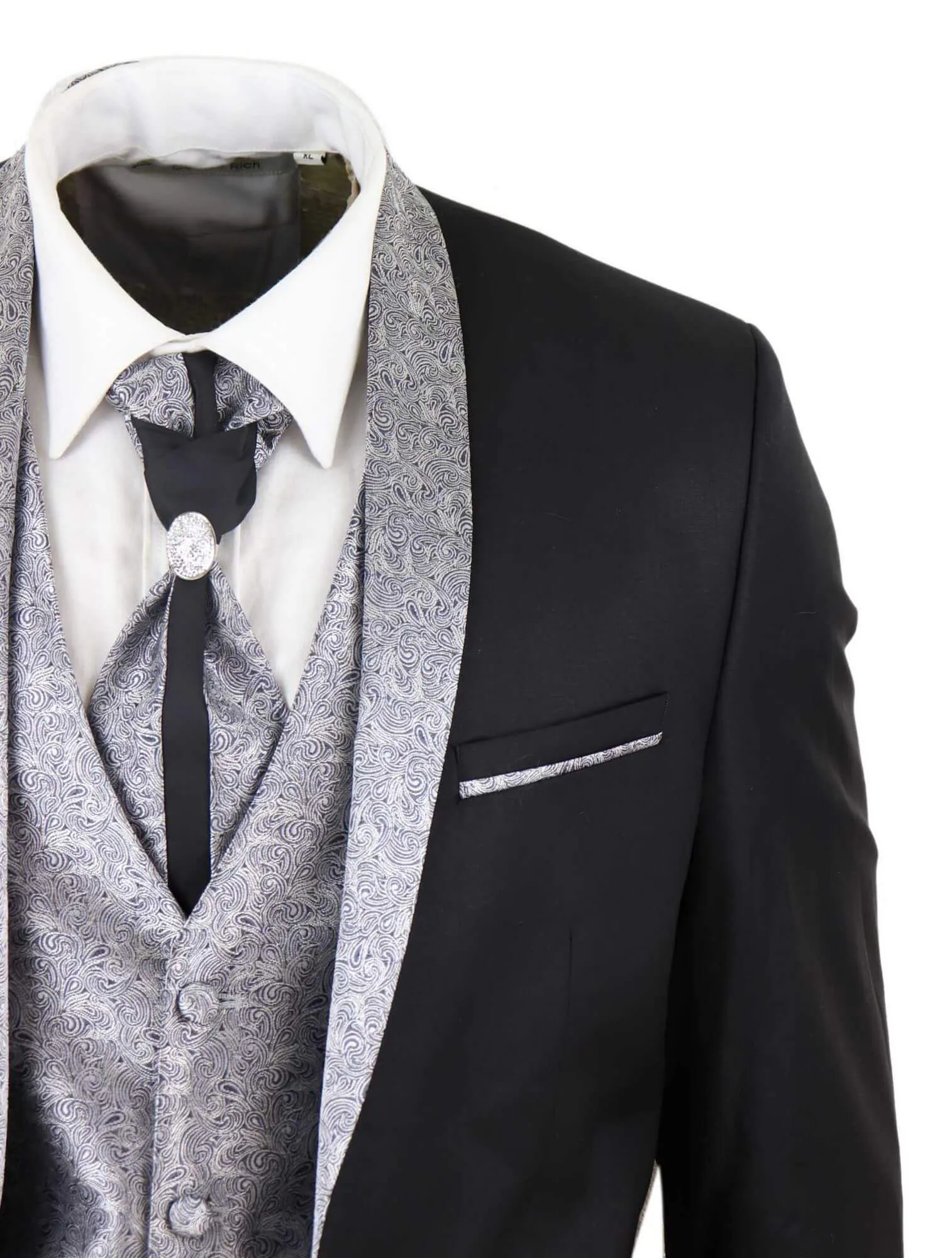 4 Piece Wedding Suit Groom Cravat |