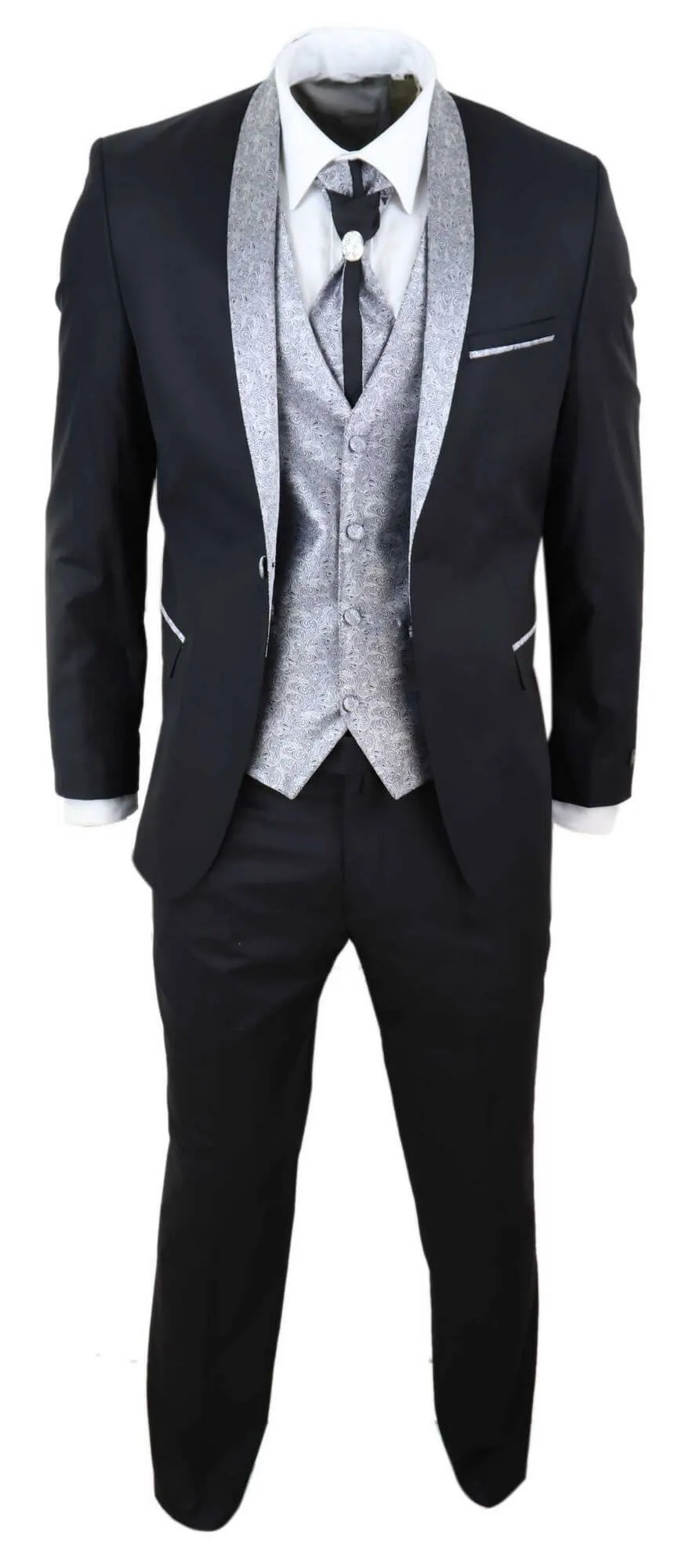 4 Piece Wedding Suit Groom Cravat |