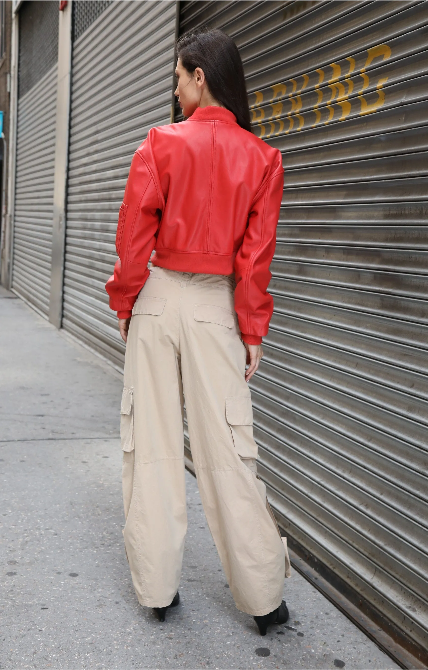 Andrea Jacket, Scarlet - Leather