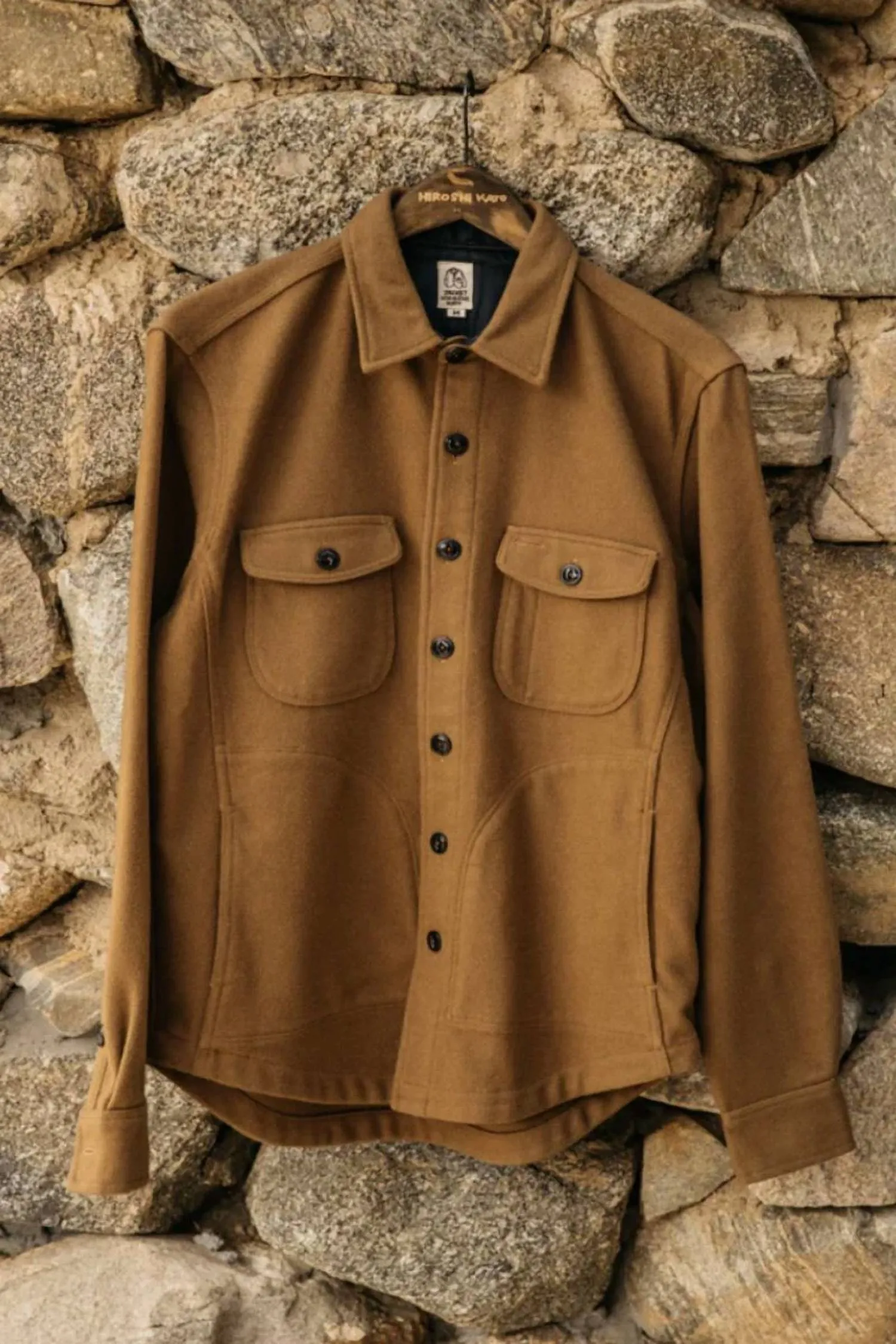 Anvil Shirt Melton Wool Jacket In Camel