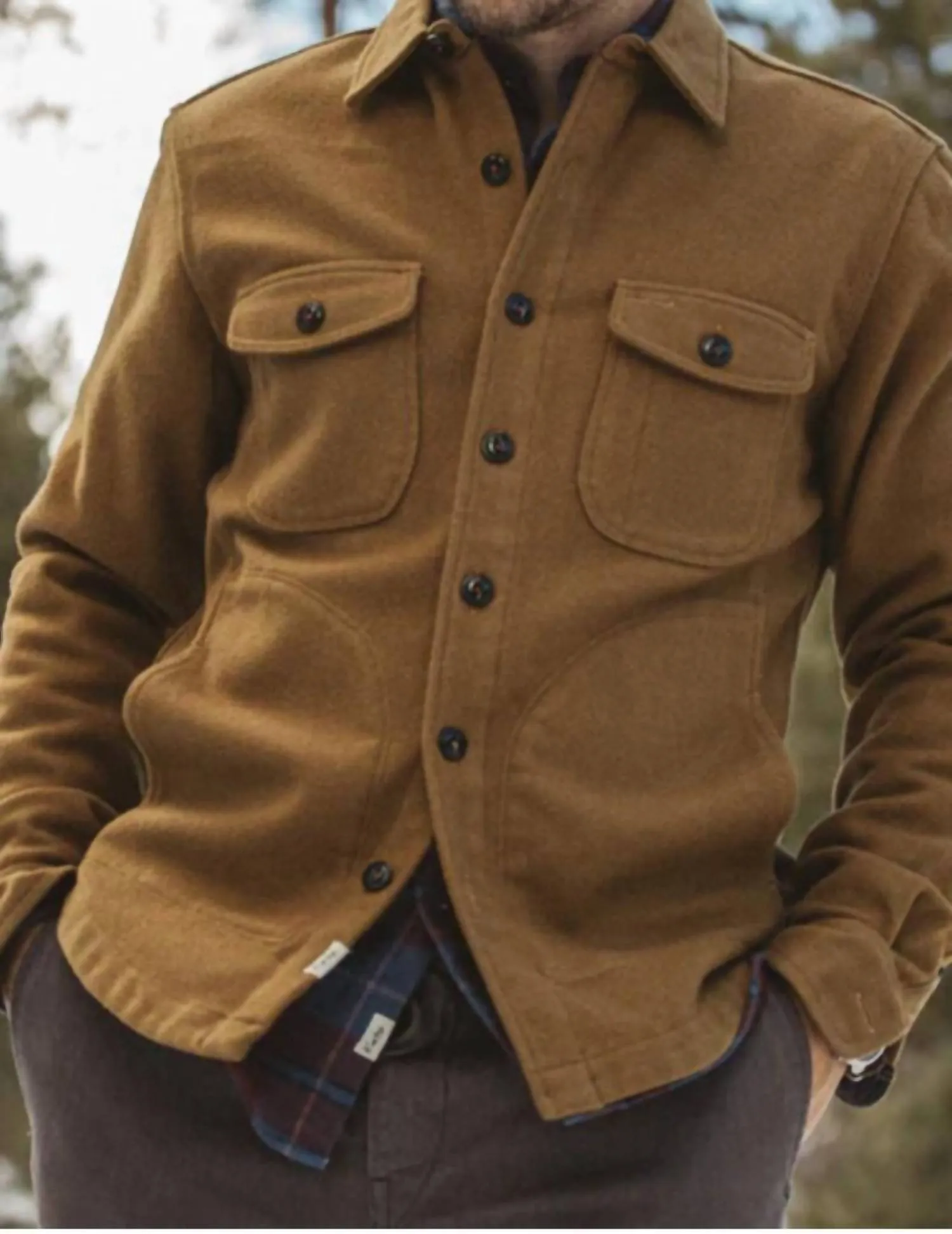 Anvil Shirt Melton Wool Jacket In Camel