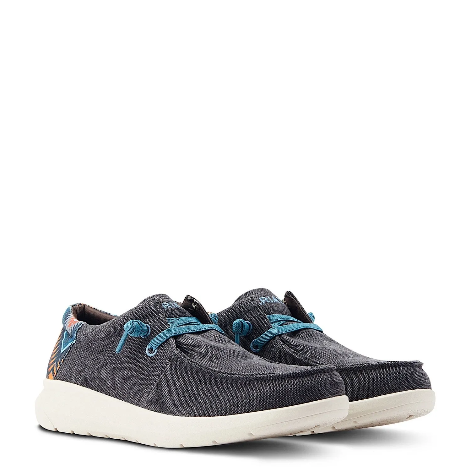 Ariat Mens Hilo Stretch Lace Charcoal Blue/Blue Aztec Ariat Shoes