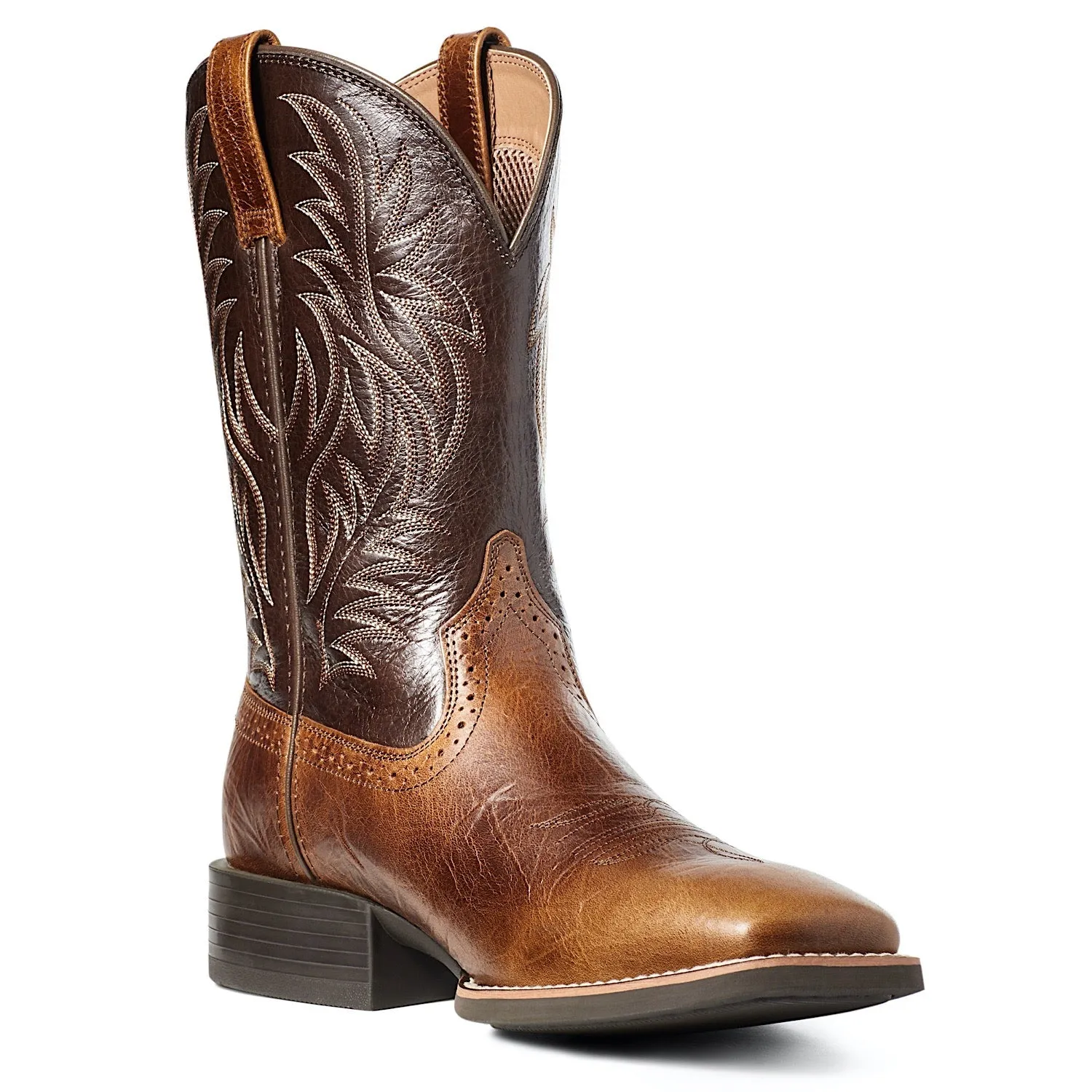 Ariat Men's Sport Wide Square Toe Boot - Peanut Butter/Chaga Brown Ariat Shoes