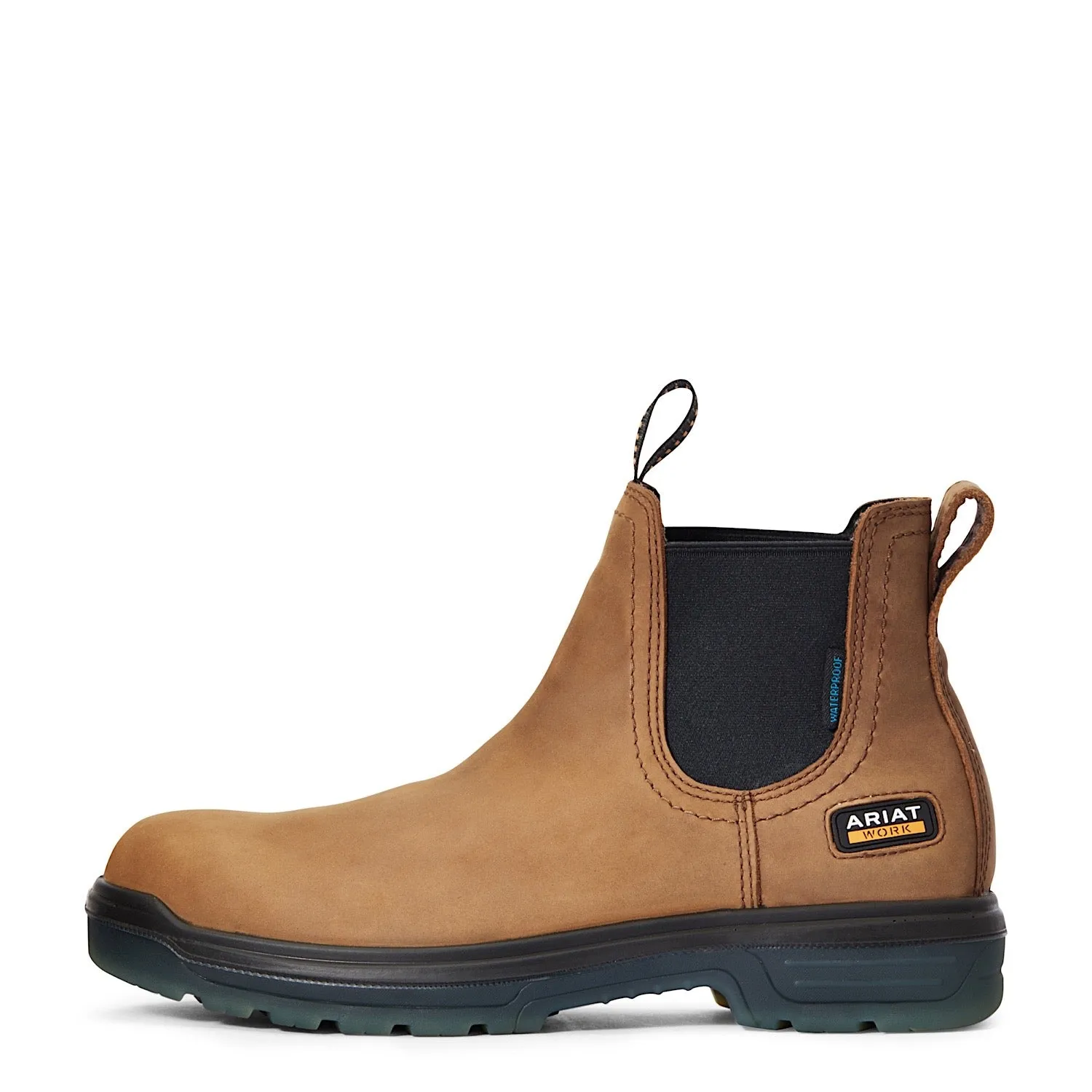 Ariat Men's Turbo Chelsea Waterproof Work Boot Aged Bark Ariat Shoes