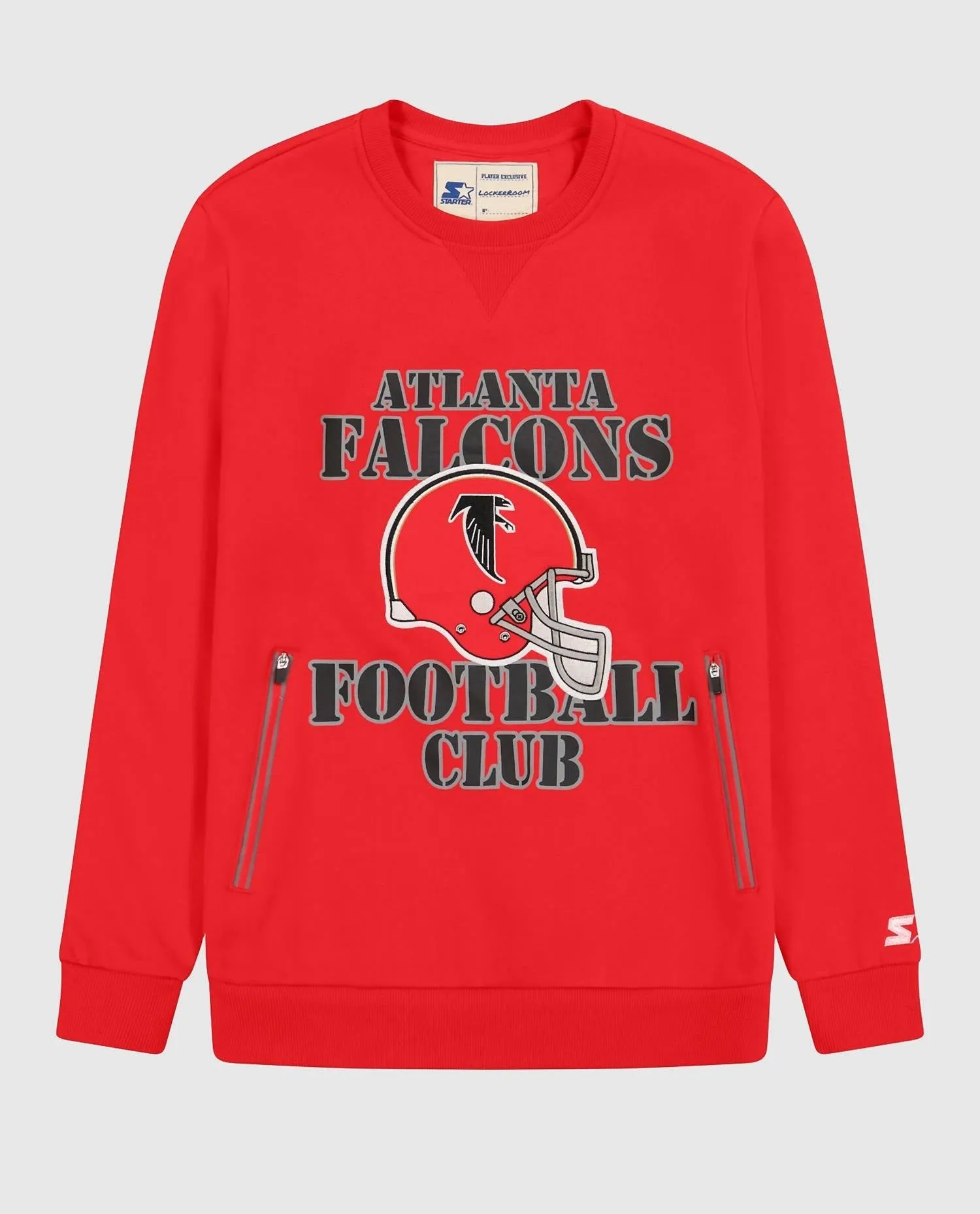 Atlanta Falcons Crew Neck Sweatshirt With Zip Pockets In Red