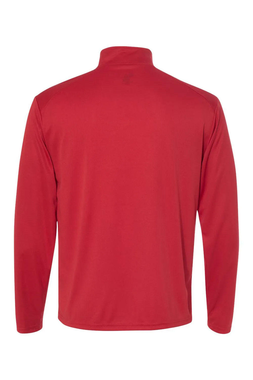 Badger Mens B-Core Moisture Wicking 1/4 Zip Sweatshirt - Red/Graphite Grey