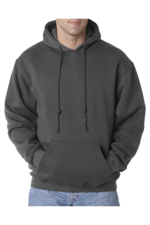 Bayside Mens USA Made Hooded Sweatshirt Hoodie w/ Pouch Pocket - Charcoal Grey