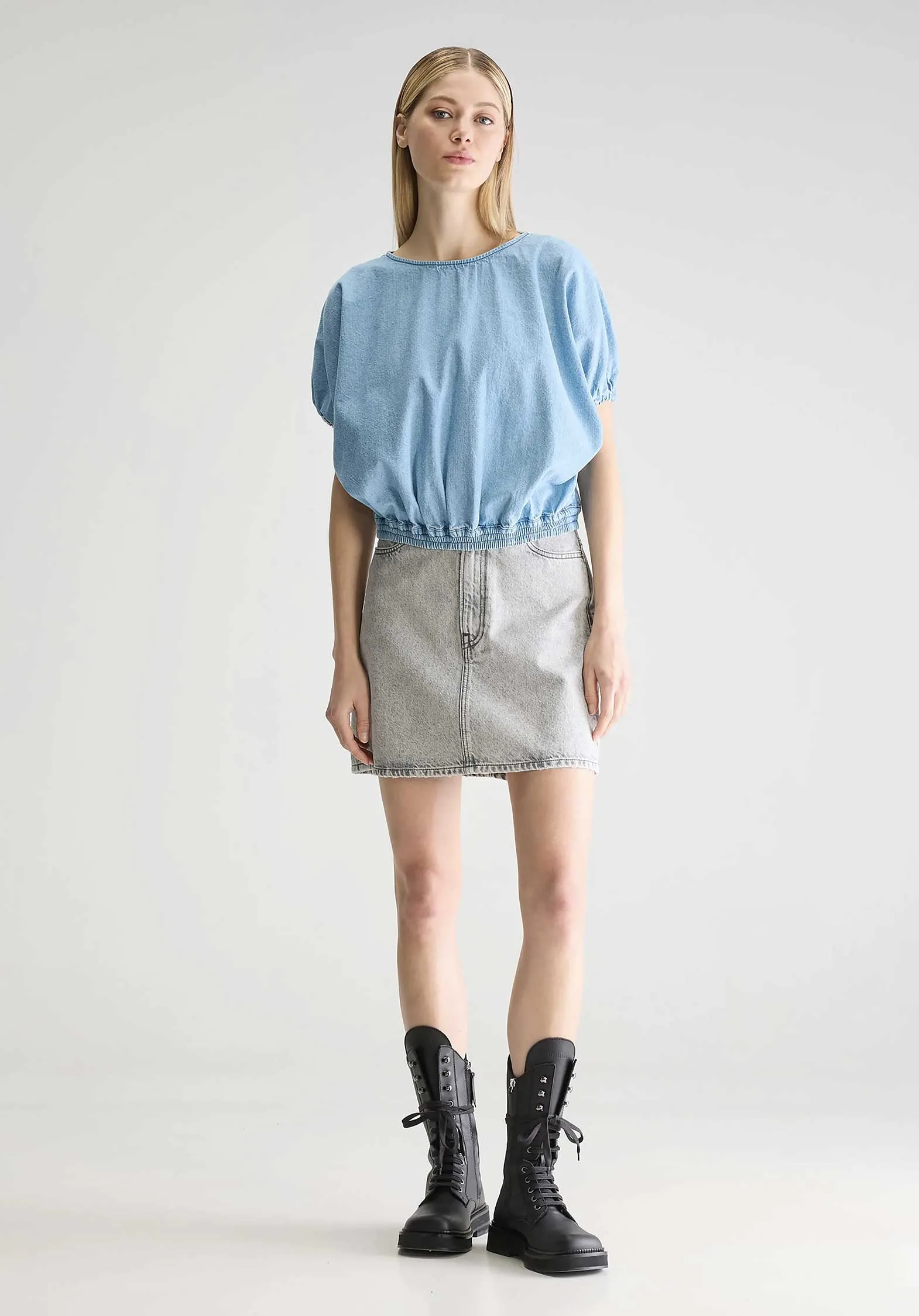 Blouse Bw251422 D056 Wilma D0563 Lt-Blue-Bleach Clothing_Bellerose