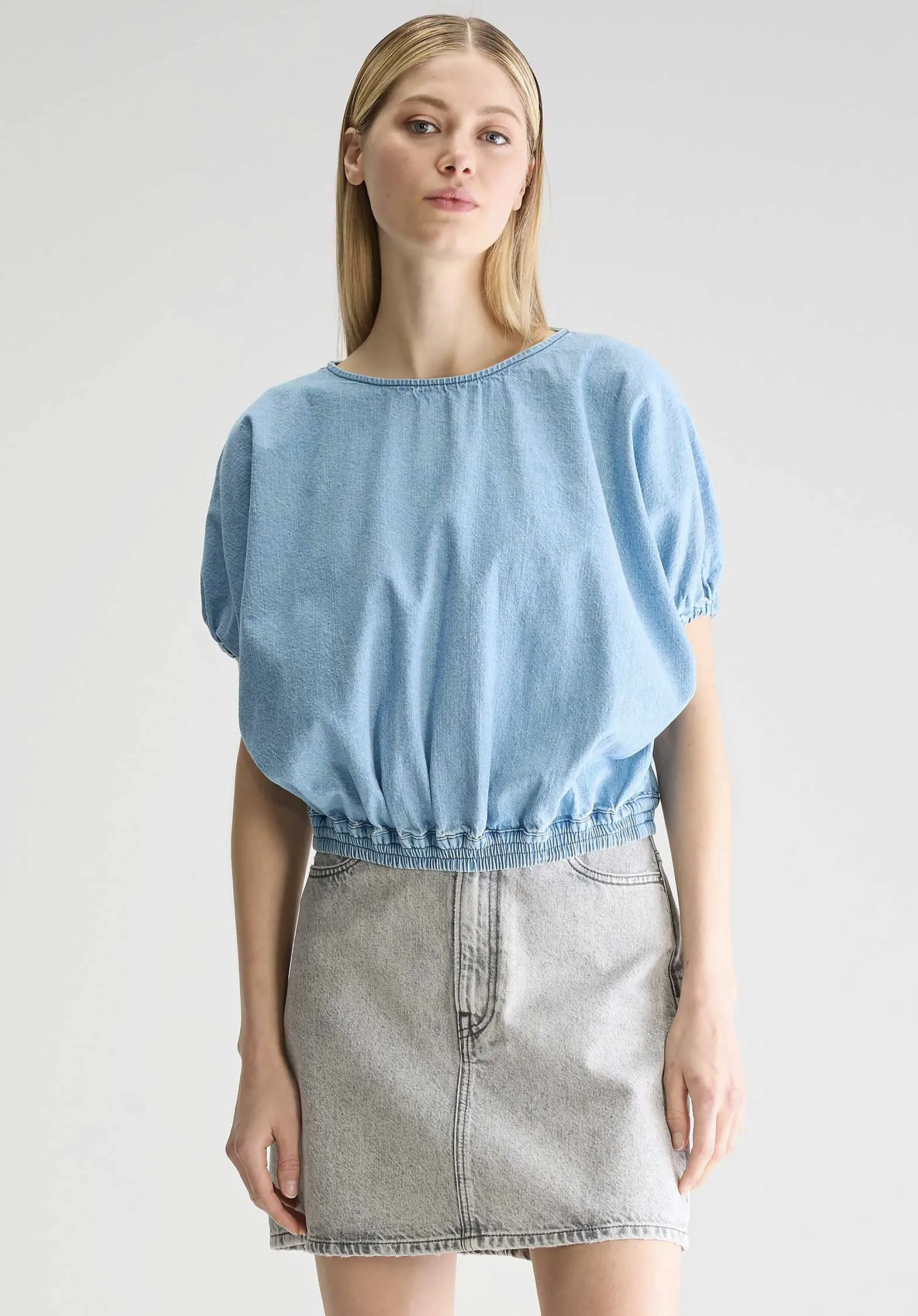 Blouse Bw251422 D056 Wilma D0563 Lt-Blue-Bleach Clothing_Bellerose