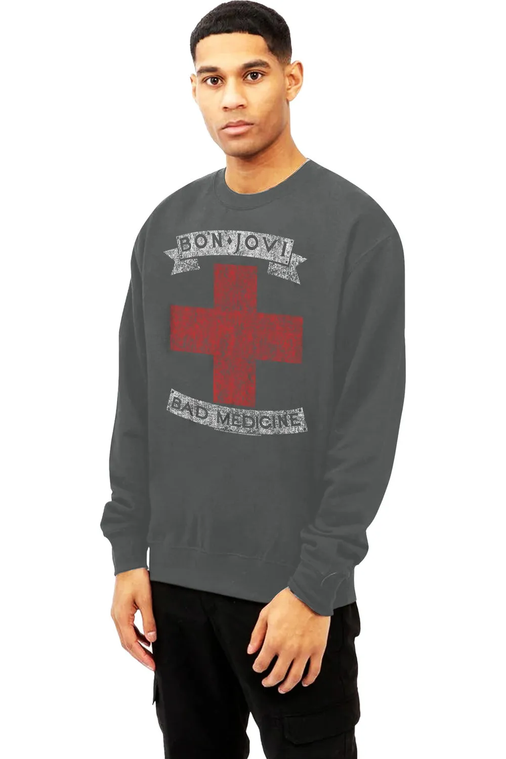 Bon Jovi Bad Medicine Adult Crewneck Sweatshirt
