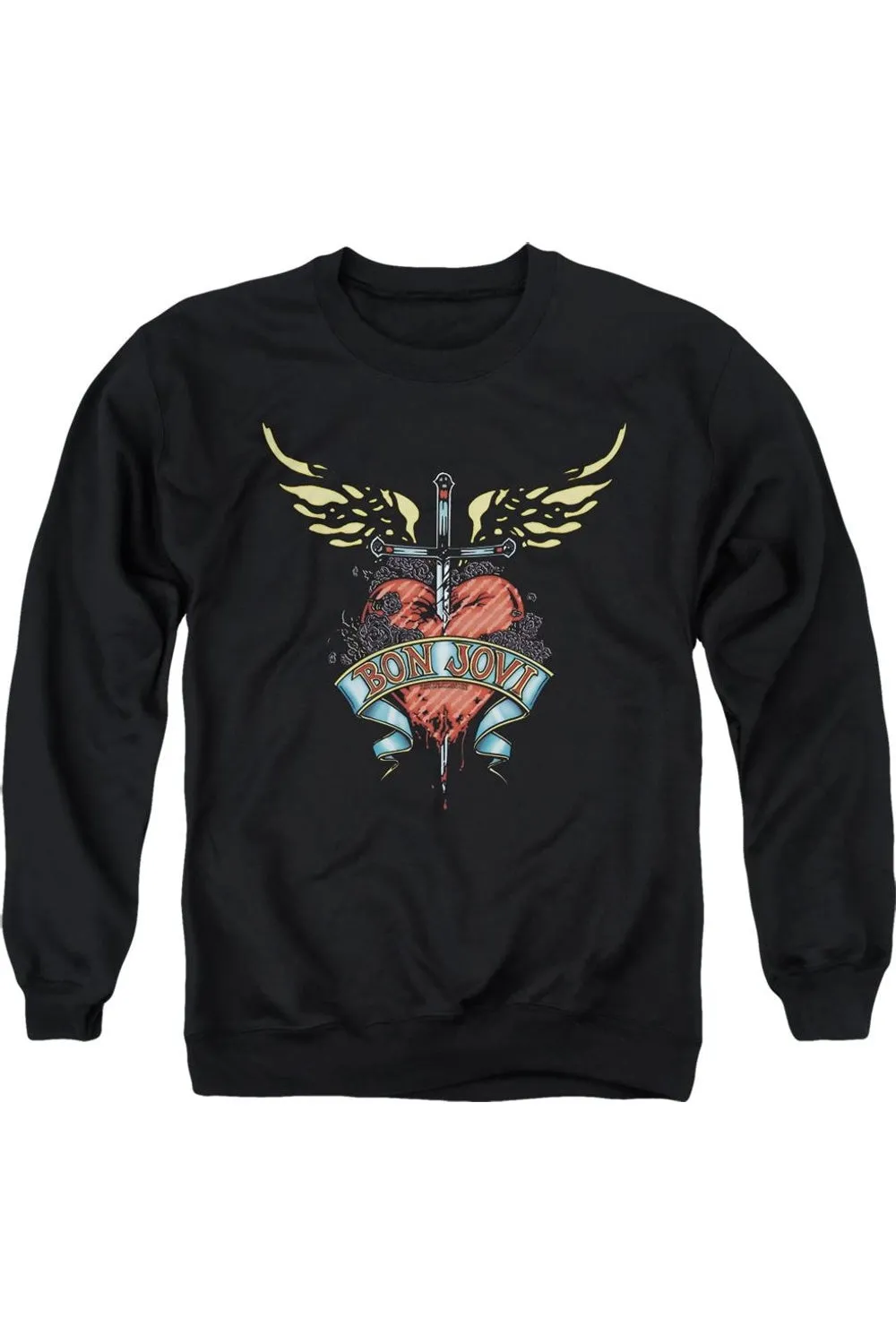 Bon Jovi Daggered Adult Crewneck Sweatshirt