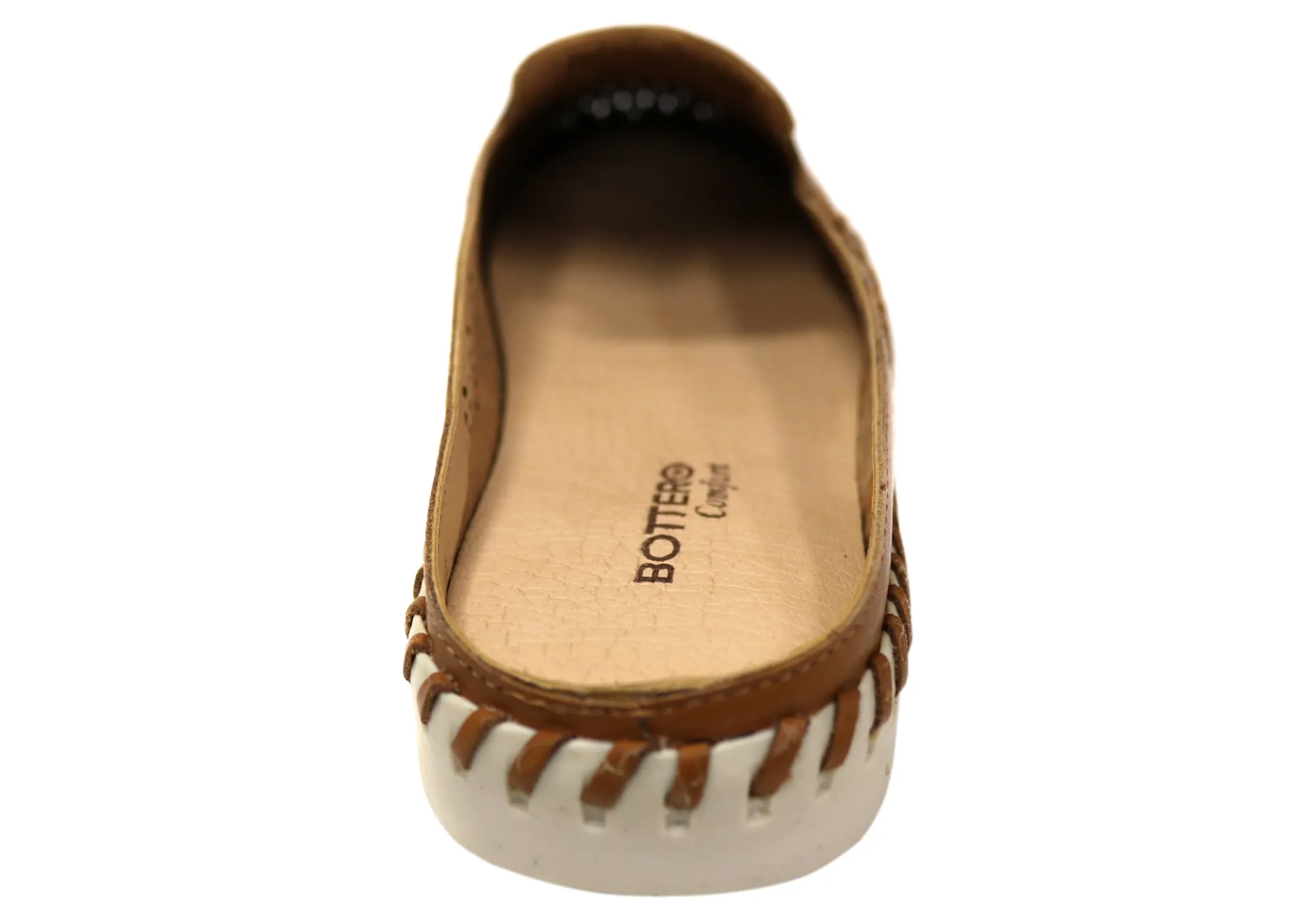 Bottero Holland Womens Comfort Leather Closed Toe Open Back Mules Bottero Shoes