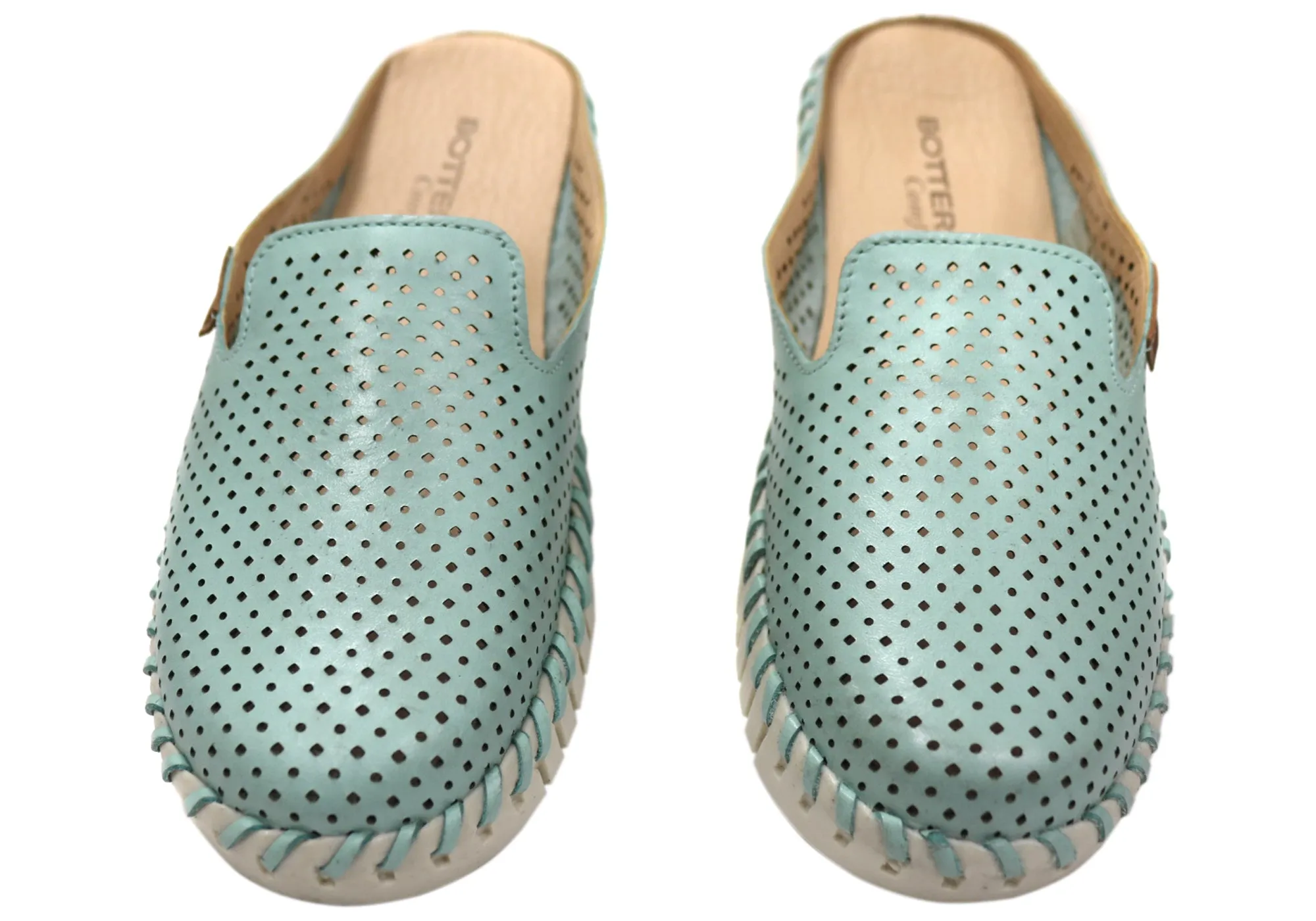 Bottero Holland Womens Comfort Leather Closed Toe Open Back Mules Bottero Shoes
