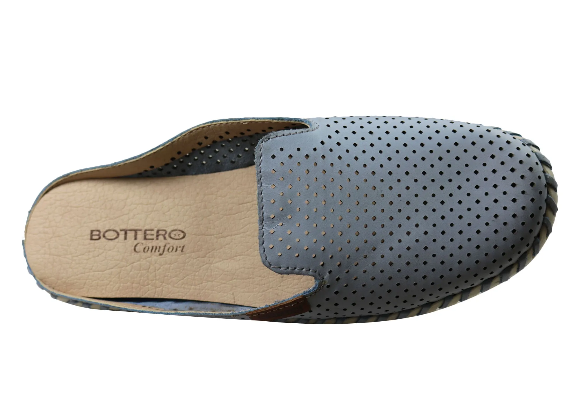 Bottero Holland Womens Comfort Leather Closed Toe Open Back Mules Bottero Shoes