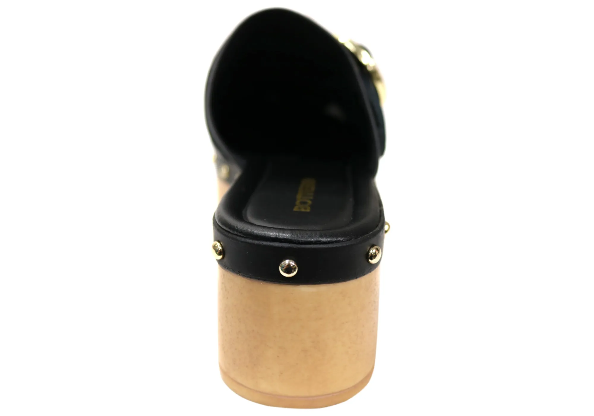 Bottero Jarniya Womens Leather Platform Open Back Shoes Mules Bottero Shoes