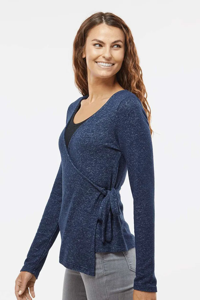 Boxercraft Womens Cuddle Wrap Sweatshirt - Heather Navy Blue - Closeout