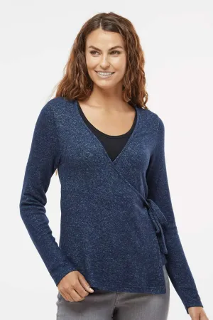 Boxercraft Womens Cuddle Wrap Sweatshirt - Heather Navy Blue - Closeout