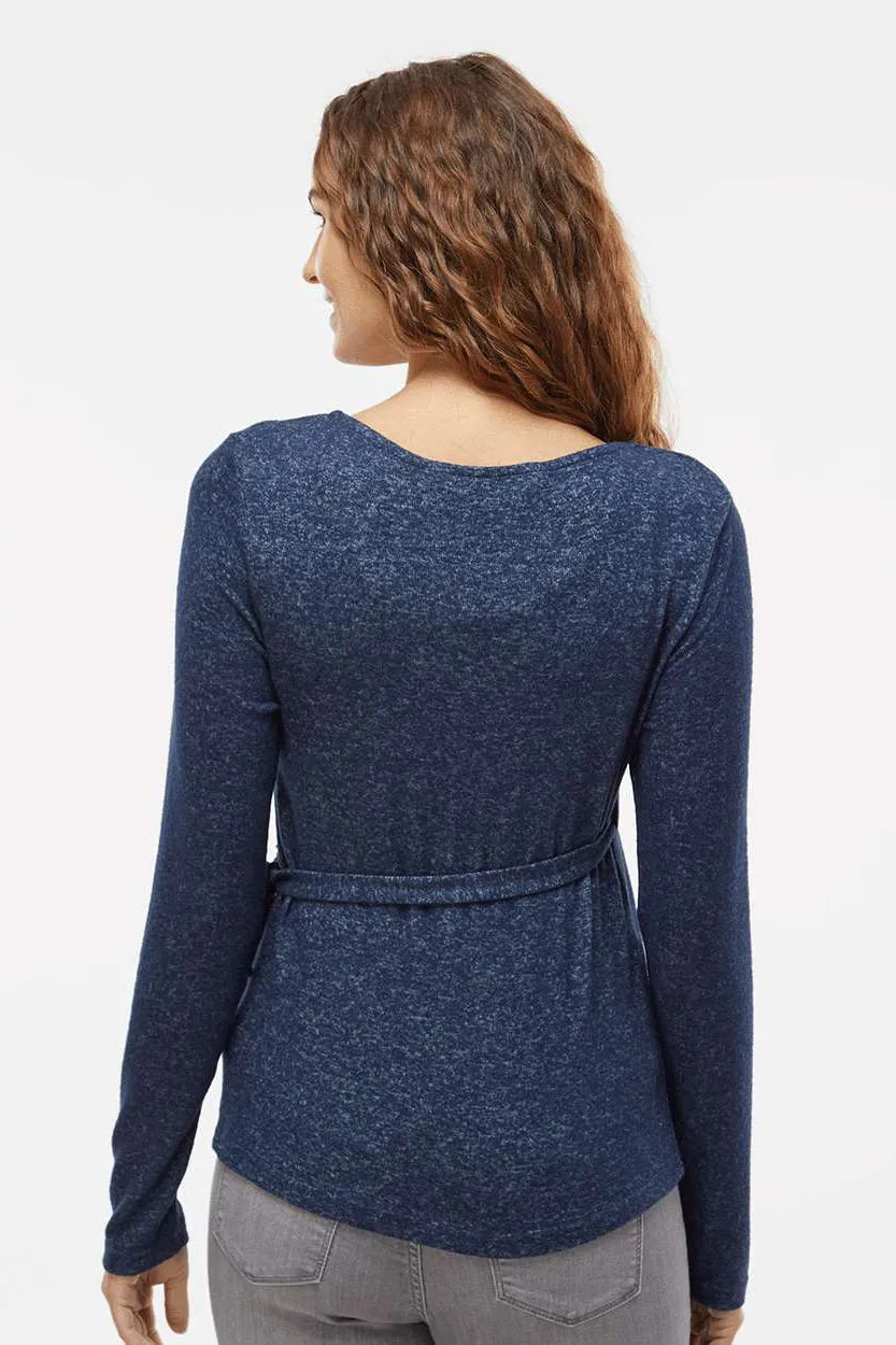 Boxercraft Womens Cuddle Wrap Sweatshirt - Heather Navy Blue - Closeout