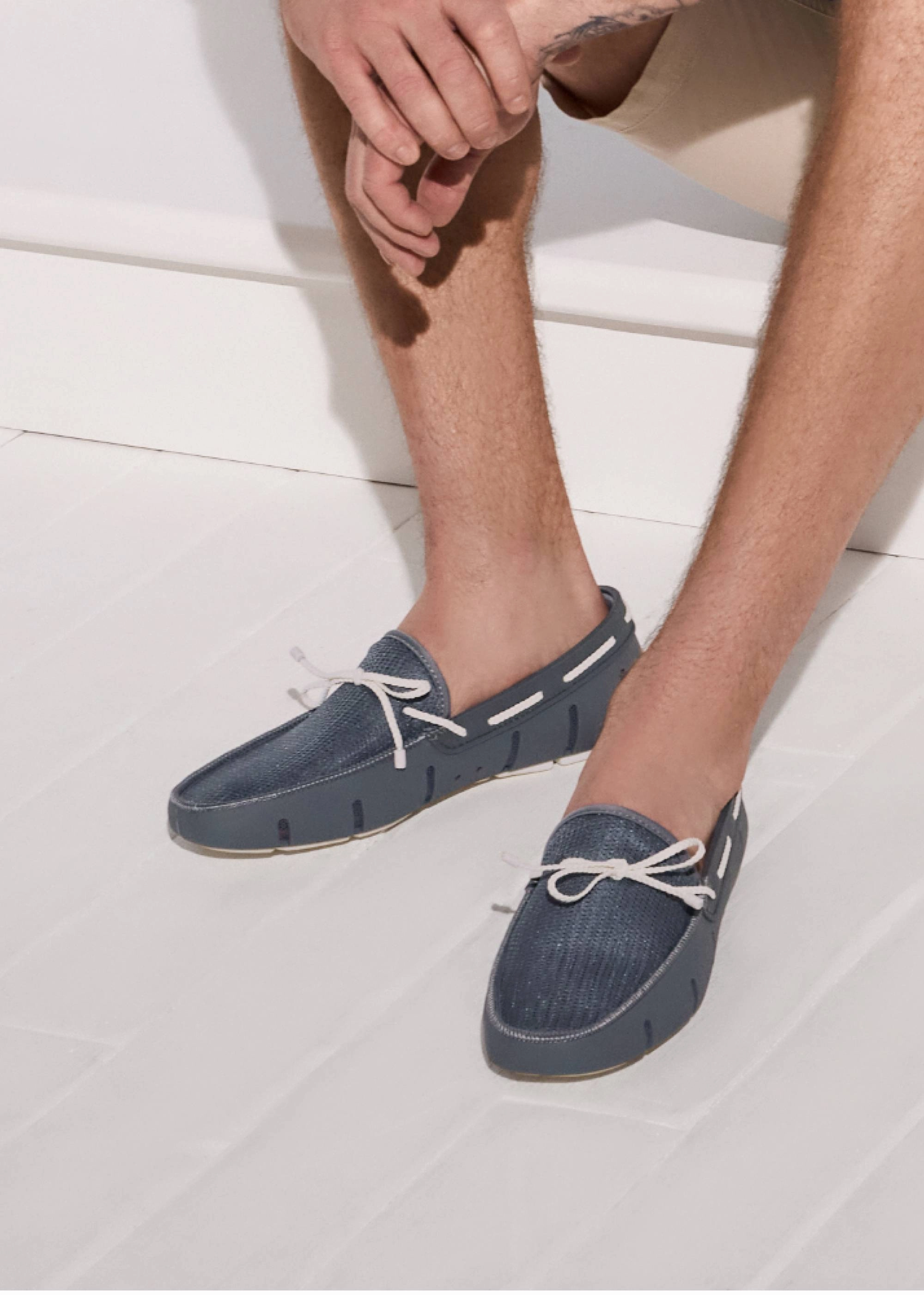 Braided Lace Loafer in Basalt Grey