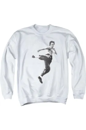 Bruce Lee Flying Kick Adult Crewneck Sweatshirt
