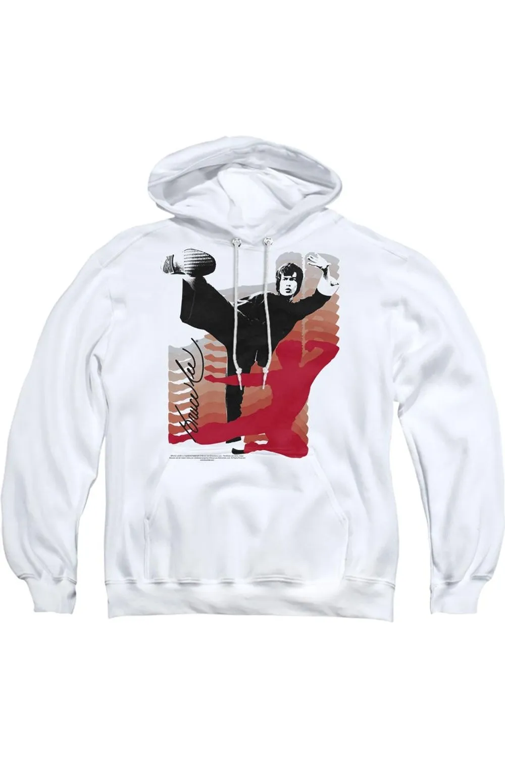 Bruce Lee Kick It Adult Pull Over Hoodie