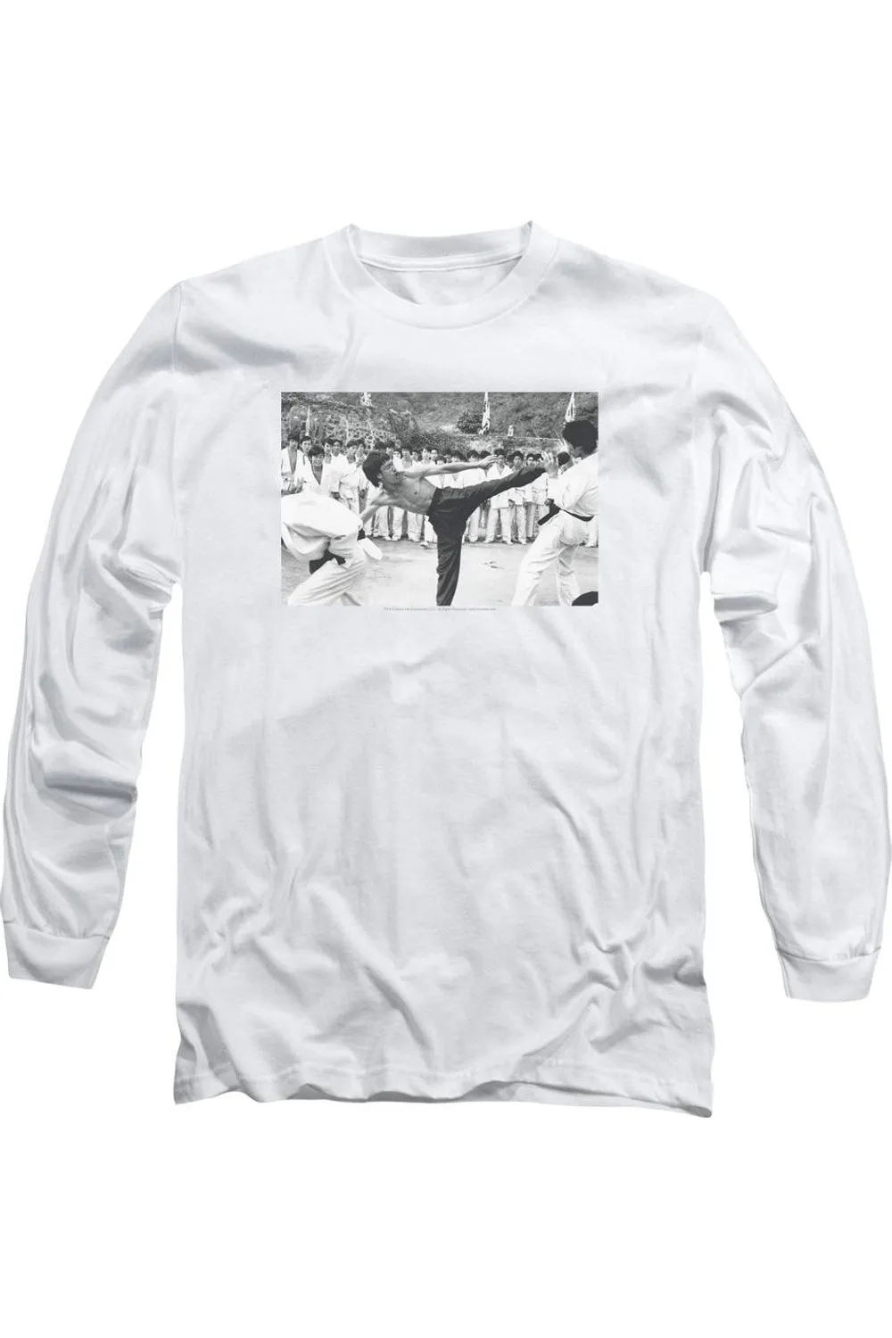 Bruce Lee Kick To The Head Long Sleeve Adult Tee / T-Shirt
