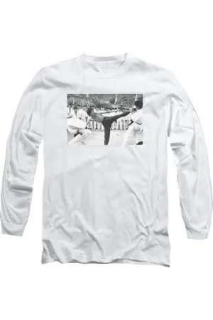Bruce Lee Kick To The Head Long Sleeve Adult Tee / T-Shirt