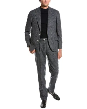 Brunello Cucinelli Wool, Silk & Cashmere-Blend Suit with Pleated Pant