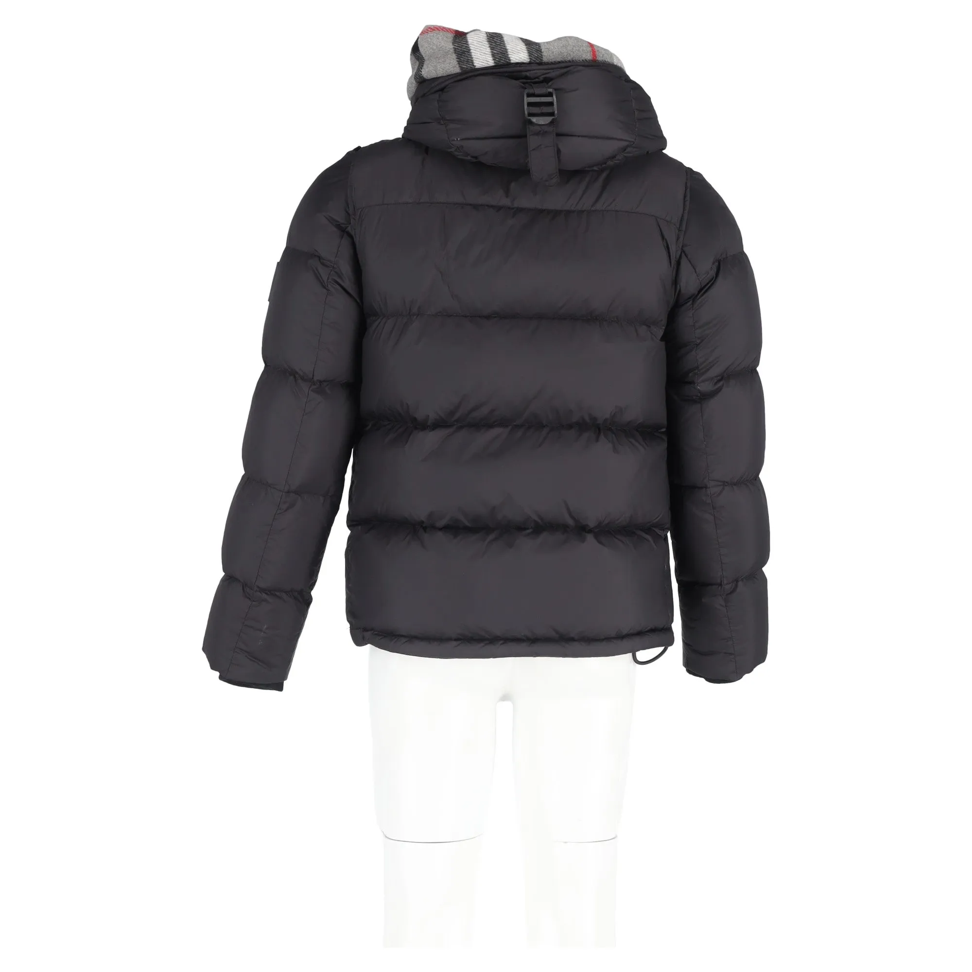 Burberry Logo-Appliqué Puffer Jacket in Black Nylon