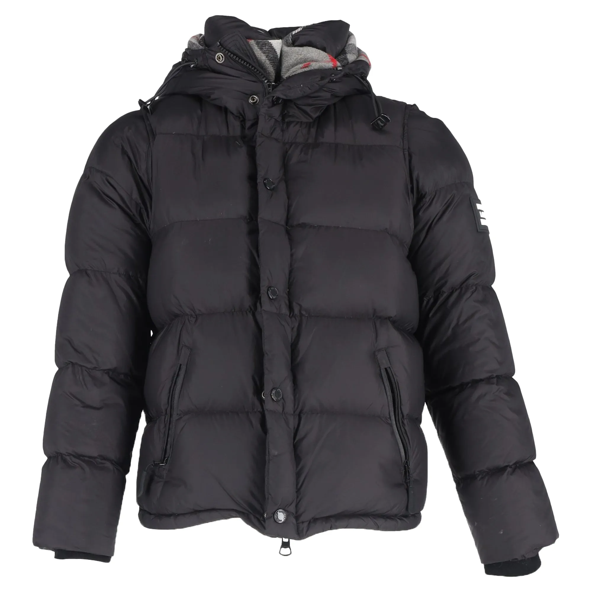 Burberry Logo-Appliqué Puffer Jacket in Black Nylon