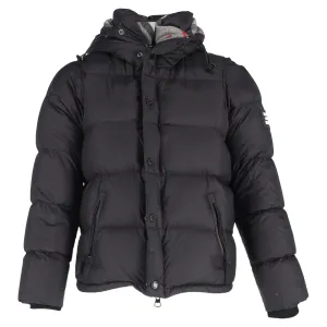 Burberry Logo-Appliqué Puffer Jacket in Black Nylon
