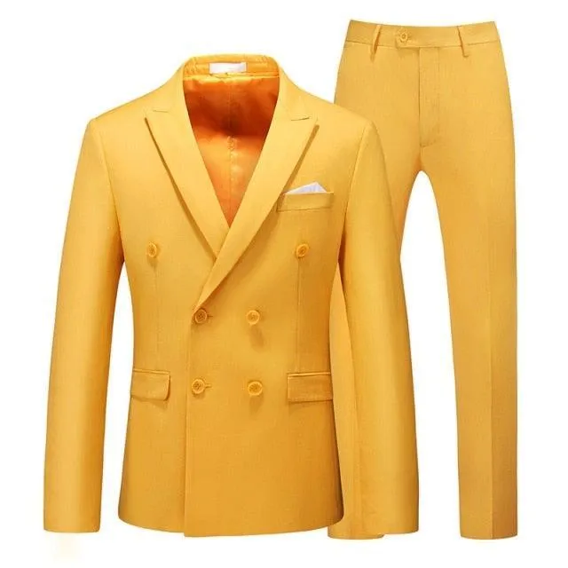 Casual Double Breasted Suit