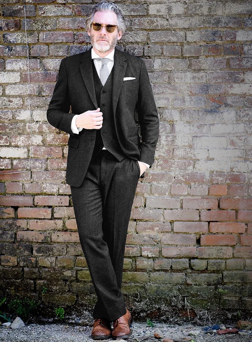 Charcoal Herringbone Tweed Suit