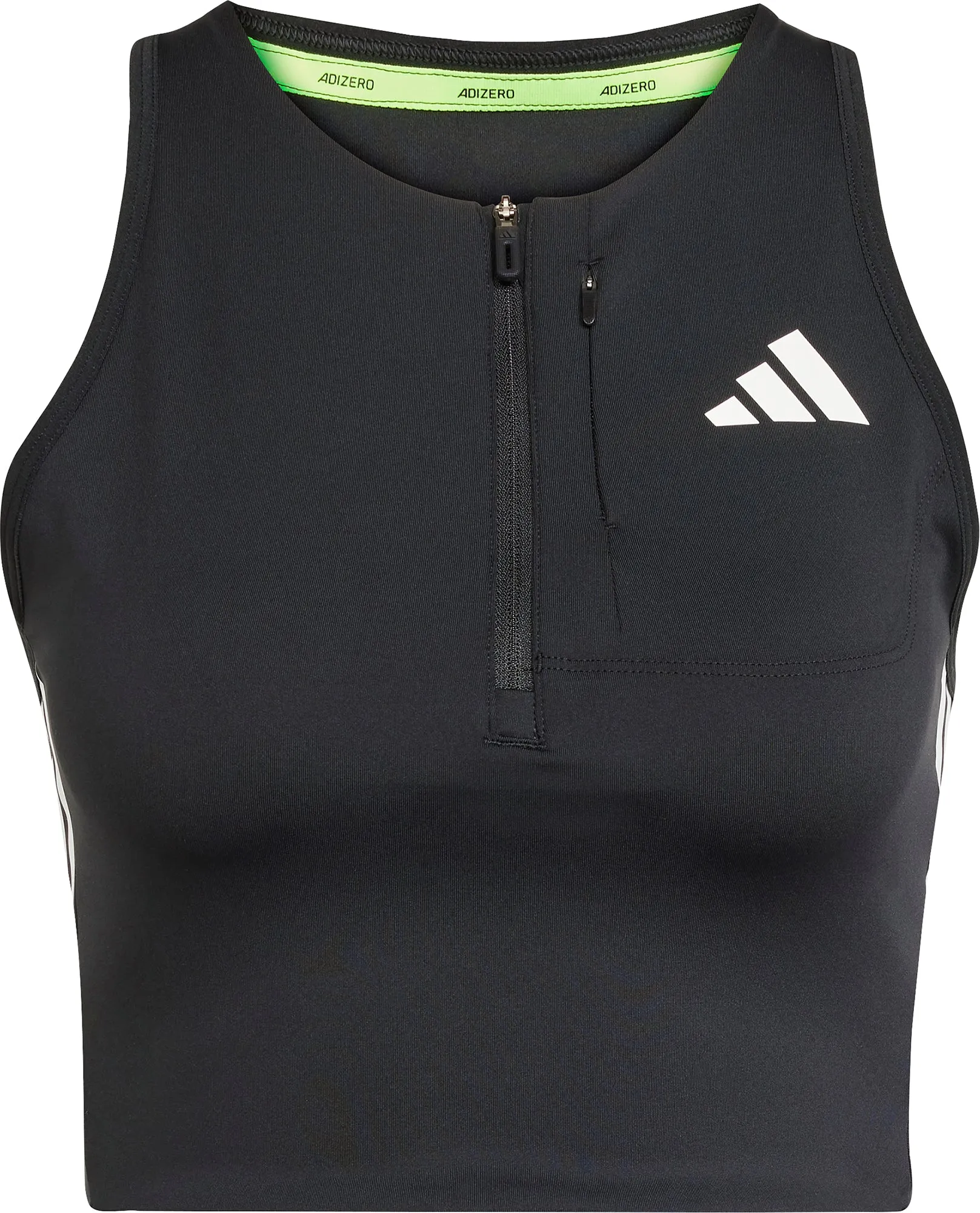 Clothing Adidas  Women adidas Adizero Gel Pocket Womens Running Crop Top - Black