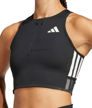 Clothing Adidas  Women adidas Adizero Gel Pocket Womens Running Crop Top - Black