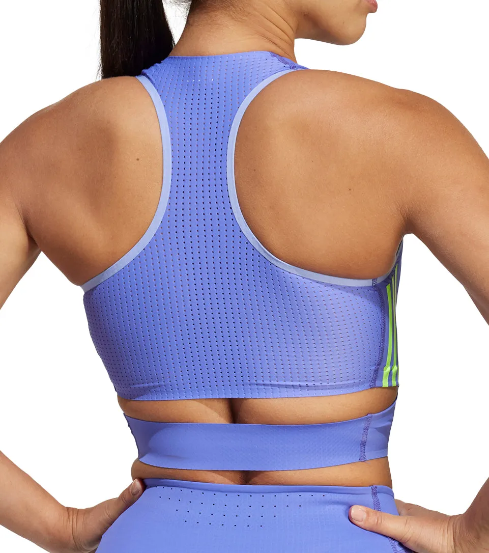 Clothing Adidas  Women adidas Adizero Promo Womens Running Crop Top - Blue