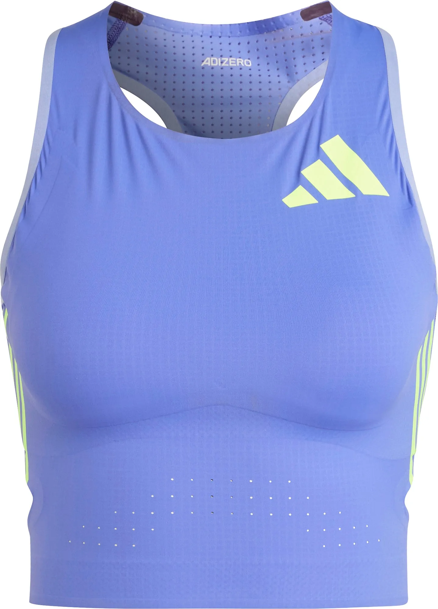 Clothing Adidas  Women adidas Adizero Promo Womens Running Crop Top - Blue