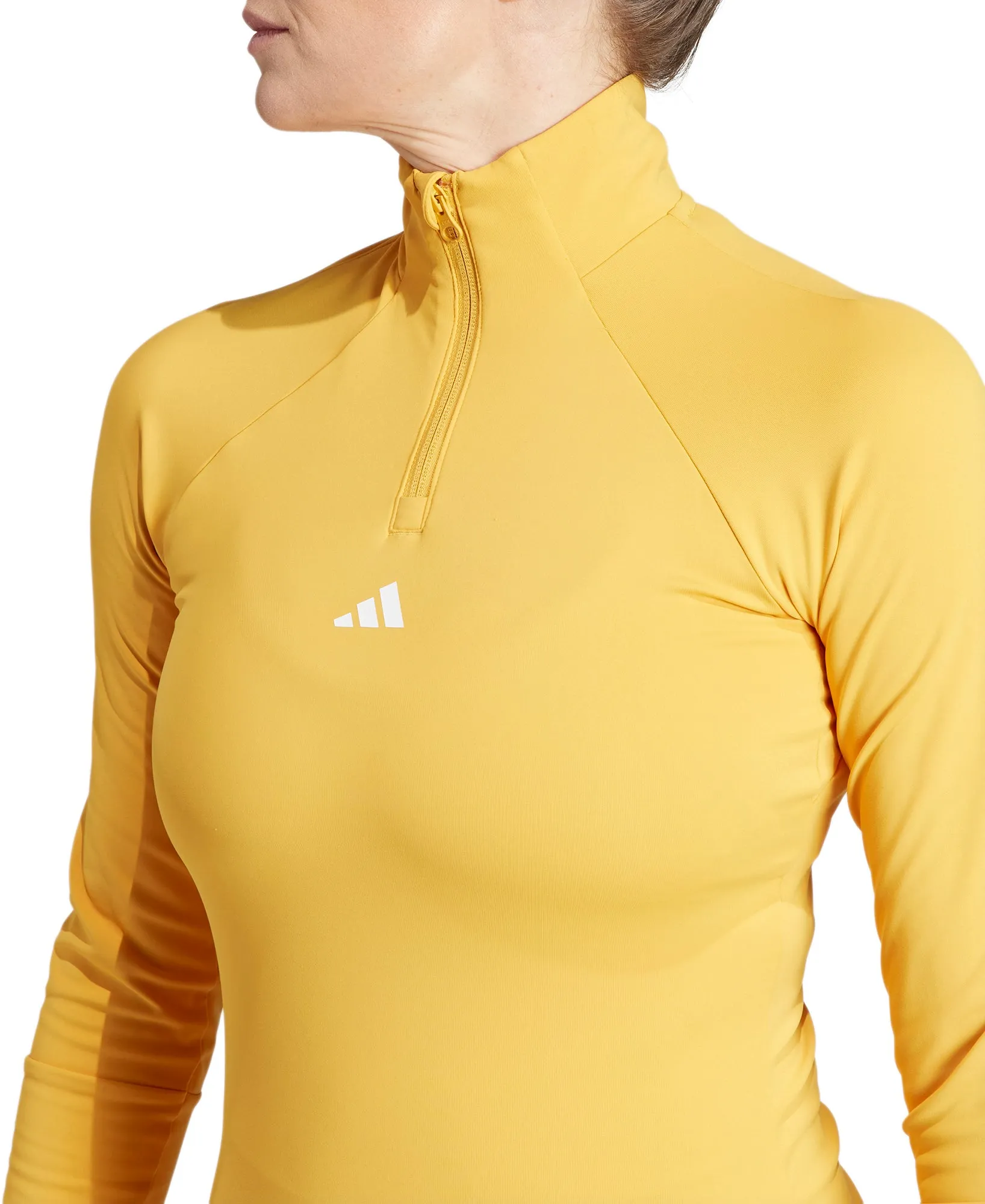 Clothing Adidas  Women adidas Tech-Fit COLD.RDY Half Zip Long Sleeve Womens Running Top - Yellow