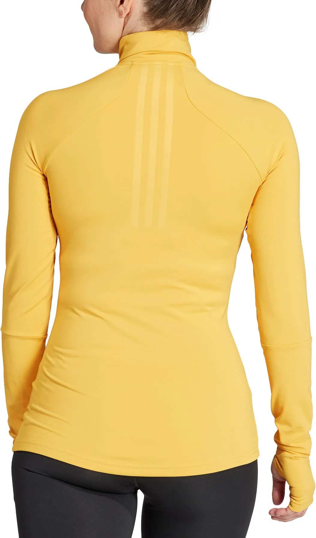 Clothing Adidas  Women adidas Tech-Fit COLD.RDY Half Zip Long Sleeve Womens Running Top - Yellow