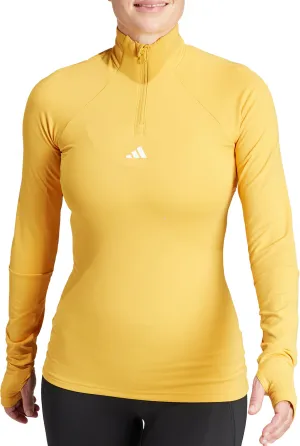 Clothing Adidas  Women adidas Tech-Fit COLD.RDY Half Zip Long Sleeve Womens Running Top - Yellow