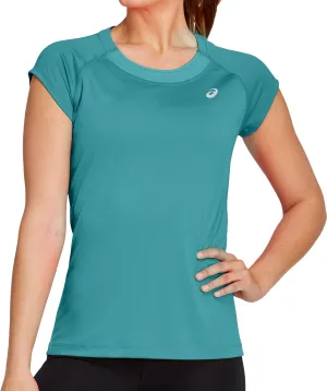 Clothing Asics  women Asics Cap Short Sleeve Womens Running Top - Green