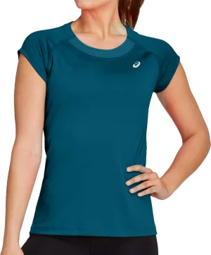 Clothing Asics  women Asics Cap Short Sleeve Womens Running Top - Green