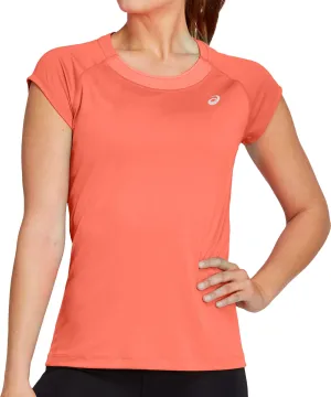Clothing Asics  women Asics Cap Short Sleeve Womens Running Top - Orange