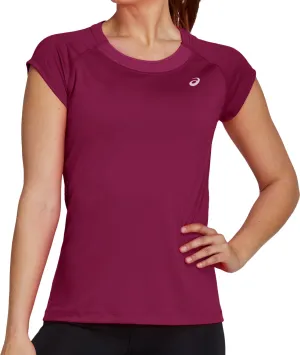 Clothing Asics  women Asics Cap Short Sleeve Womens Running Top - Red