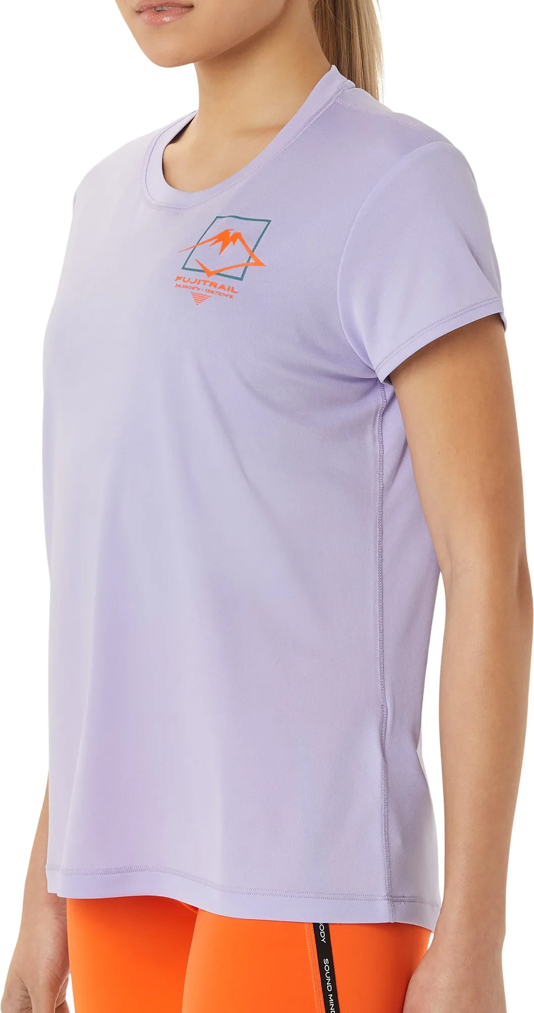 Clothing Asics  women Asics FujiTrail Logo Short Sleeve Womens Running Top - Purple