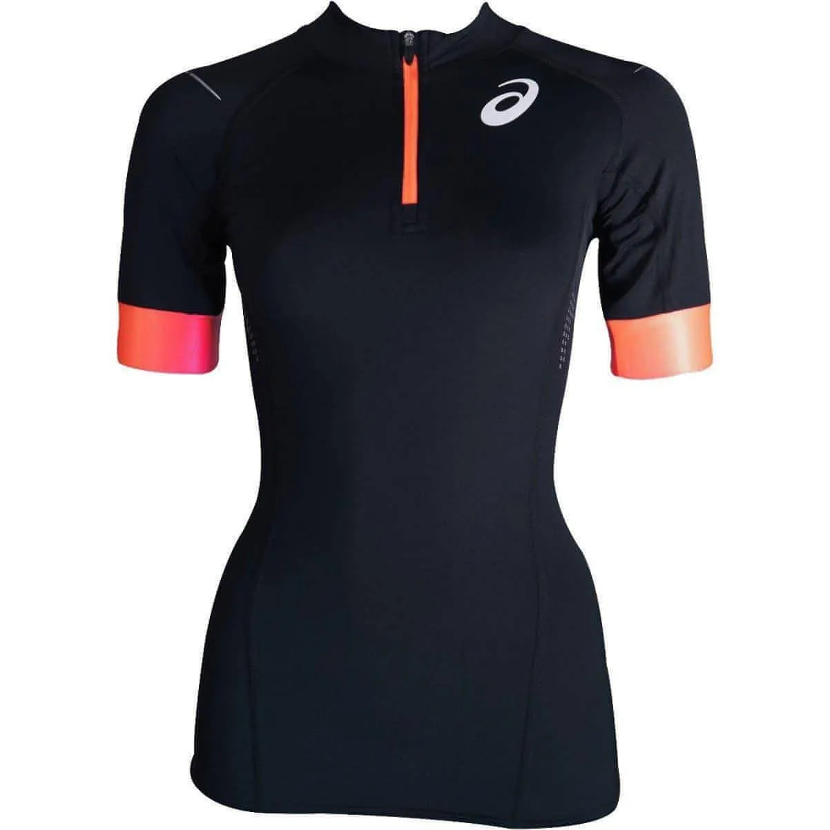 Clothing Asics  women Asics Top Impact Half Zip Short Sleeve Womens Running Top - Black