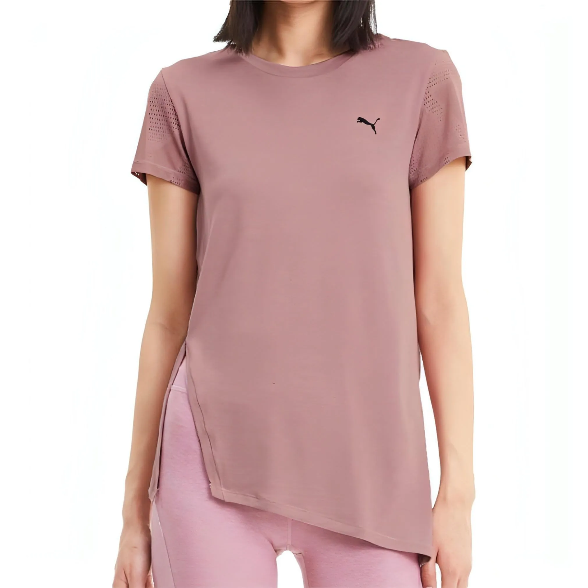 Clothing Puma  Women Puma Studio Lace Short Sleeve Womens Training Top - Pink