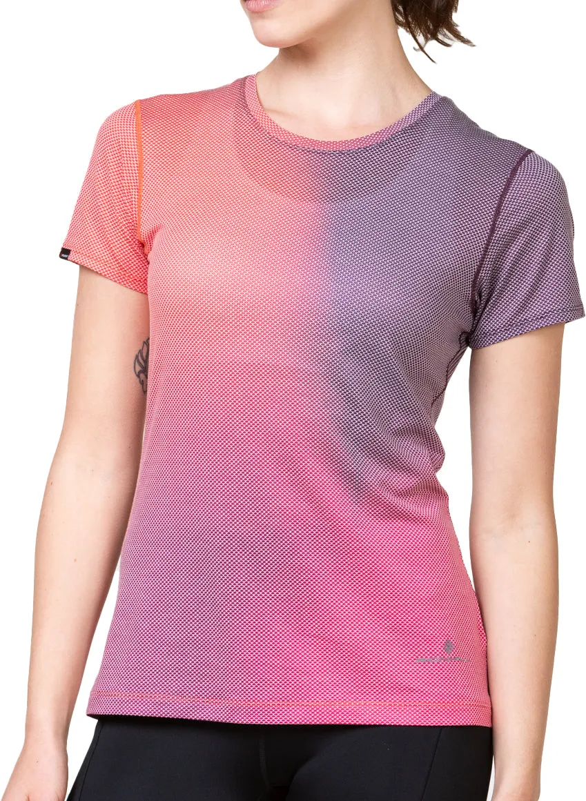 Clothing Ronhill  Women Ronhill Tech Golden Hour Short Sleeve Womens Running Top - Pink