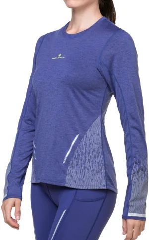 Clothing Ronhill  Women Ronhill Tech Reflect Long Sleeve Womens Running Top - Blue